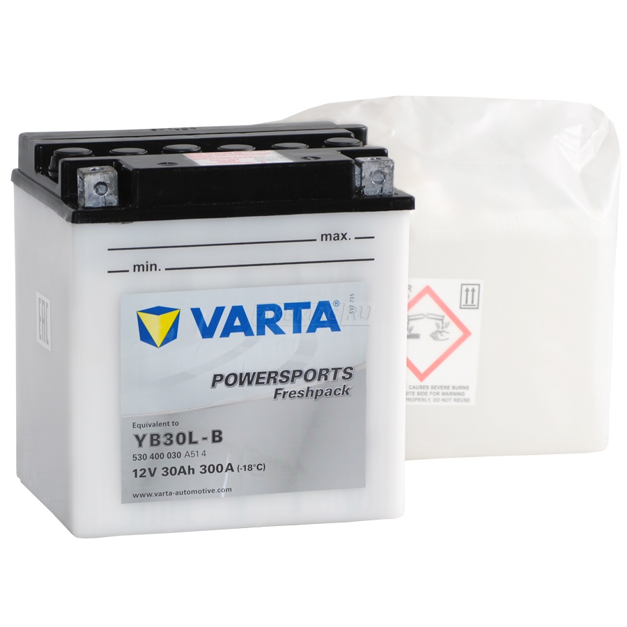 Аккумулятор для мототехники VARTA MOTO Powersports Freshpack YB30L-B 300 А обр. пол. 30 Ач (530 400 030)